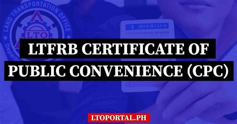 What is a CPC (Certificate of Public Convenience).